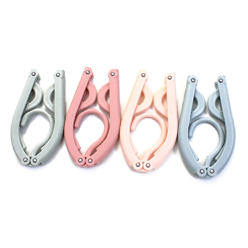 5Pcs Plastic Folding Clothes Hangers Portable Travel Hangers Household Multifunctional Hanger Clothes Drying Racks 5