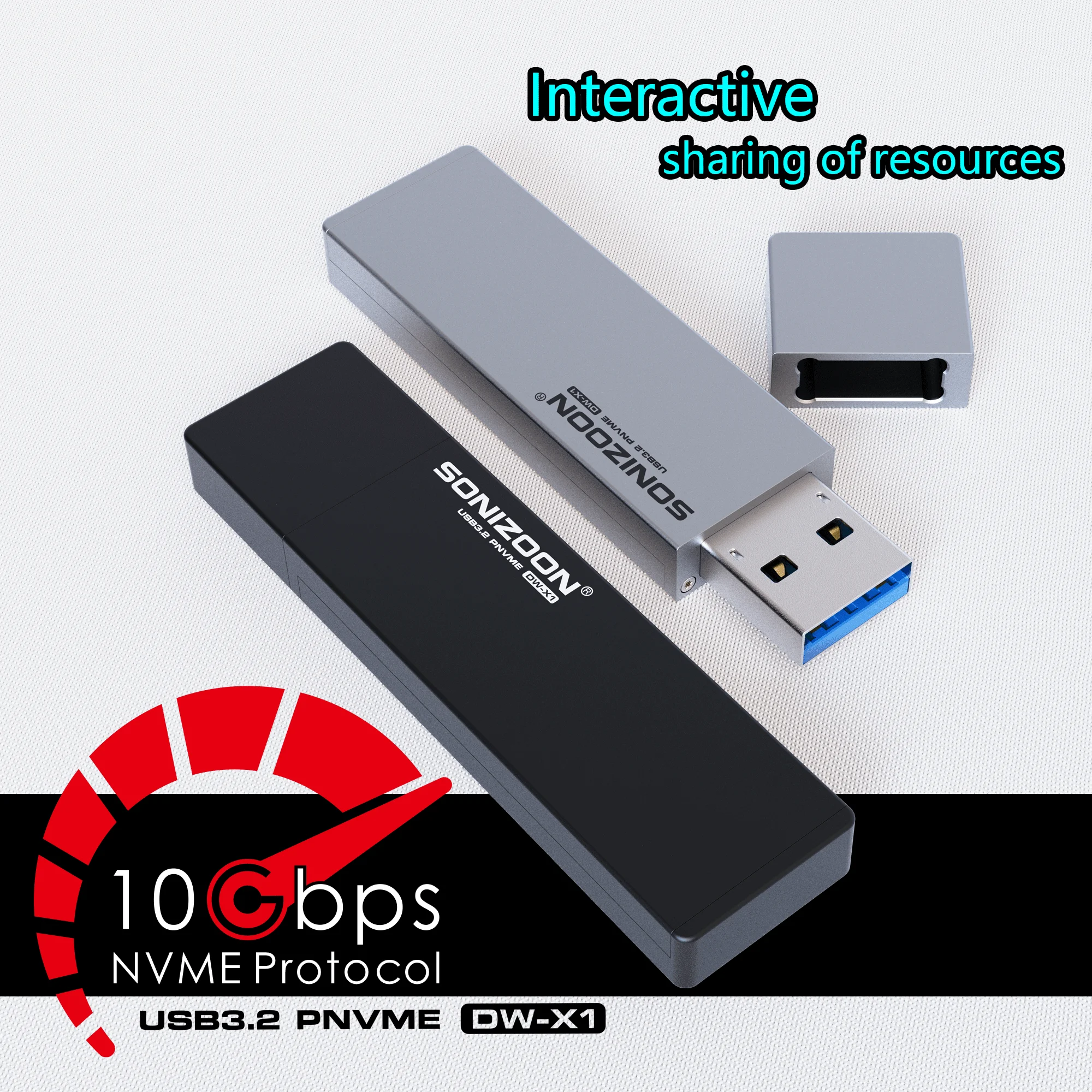 Sonizoon-disco Rígido Móvel Ssd Portátil Pssd Dw-x1 Usb 3.2 Gen2 10gbps 256gb 512gb 1tb 2tb até 1050 Mbps pc Original 100 - Imagem 4
