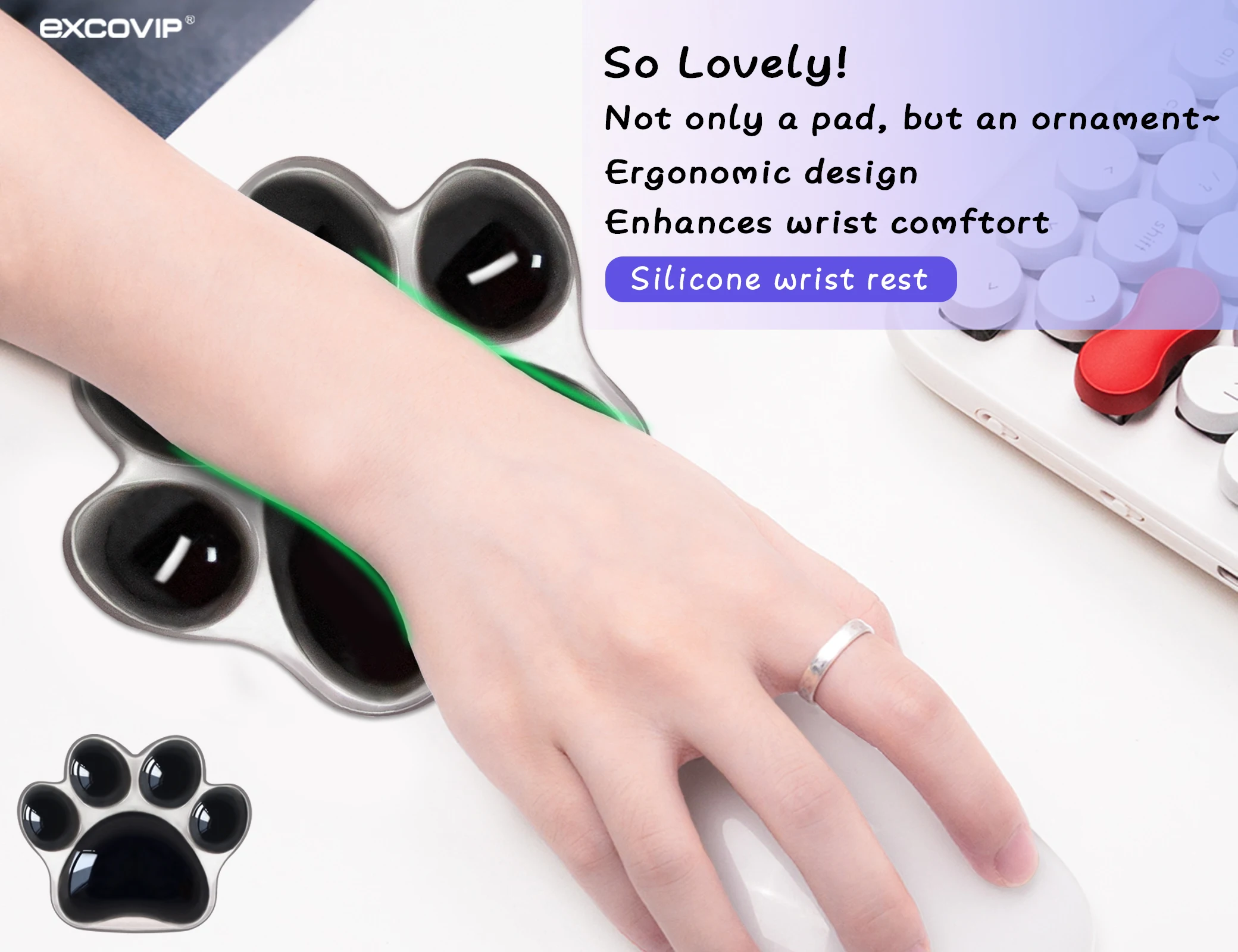 Ergonomic Hand Pad, Almofada, Confortável, Macio, Jogos,