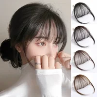 3D Remy cheveux humains Air frange pour fille femmes front réédition une pince dans les Extensions de cheveux frange naturelle postiche 4 couleurs 1