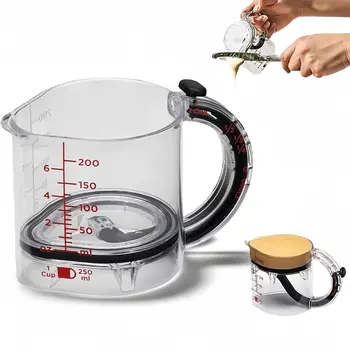 Adjustable Measuring Cup with Scraper-Style Seal 1