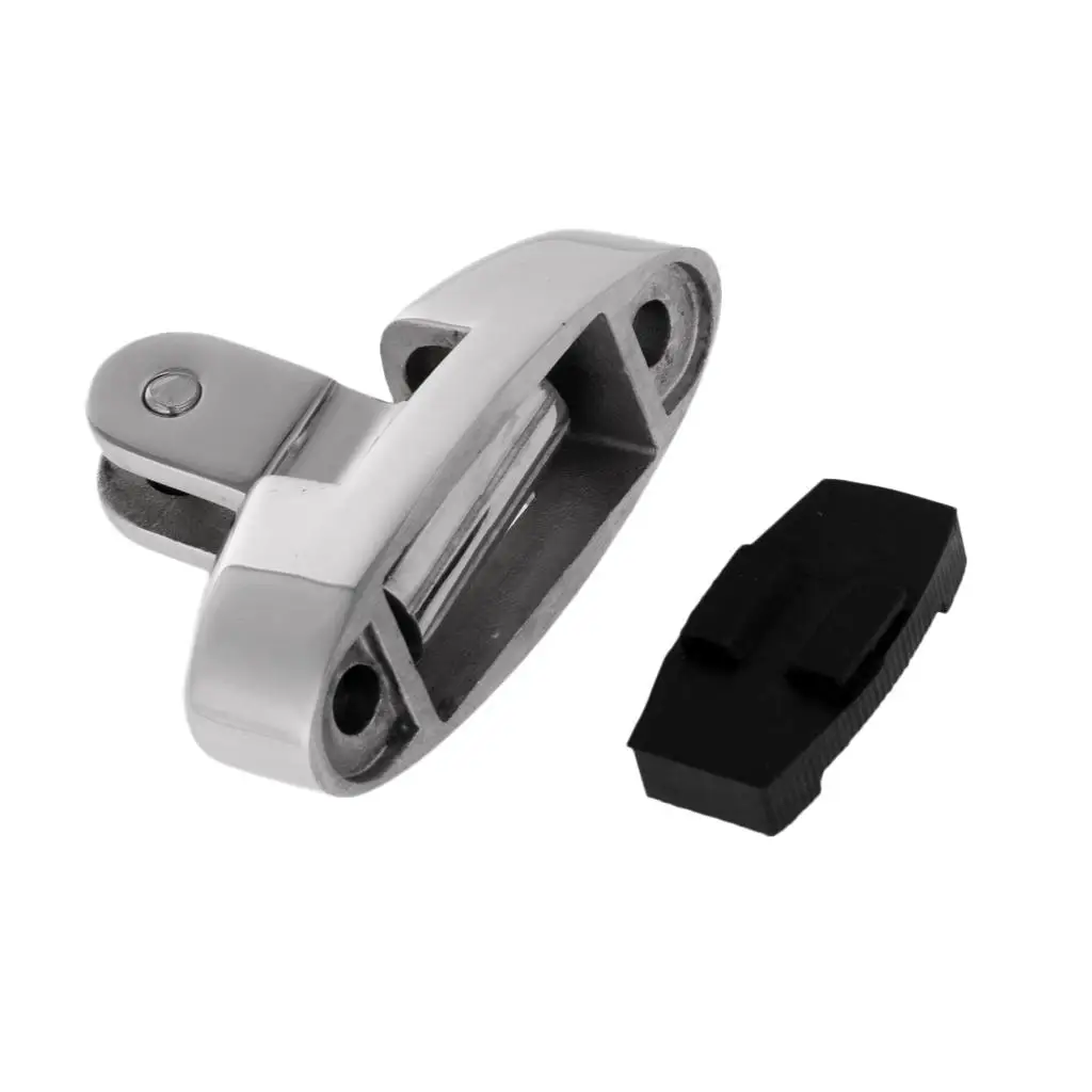 

316 Stainless Steel Boat Bimini Top Fitting Swivel Deck Hinge + Rubber Pad