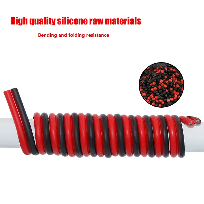 Super Soft 2-pin Red And Black Silicone Wire 28 26 24 22 20 18 16 14 12 10 8 AWG High Temperature Resistant Flexible Copper Wire