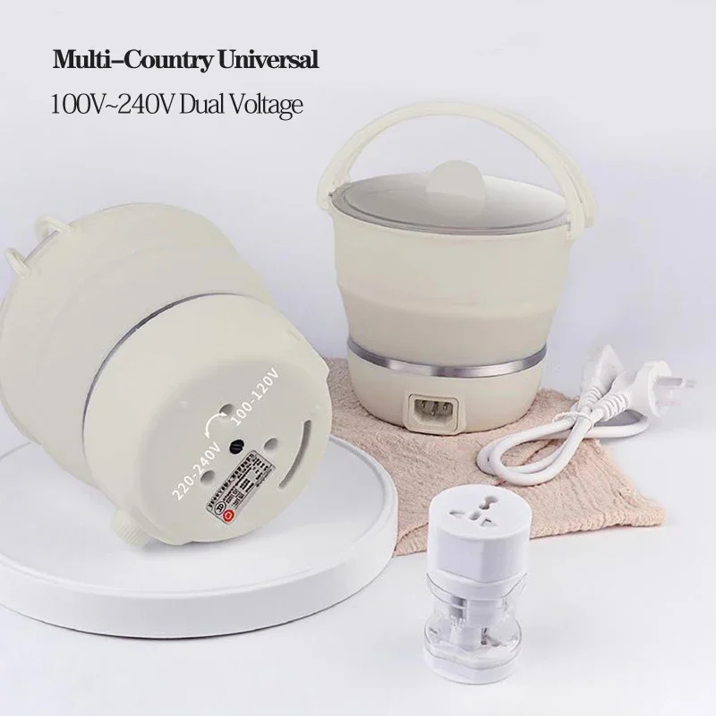 Foldable electric Hot pot portable multifunctional electric stew pot dual voltage travel kettle