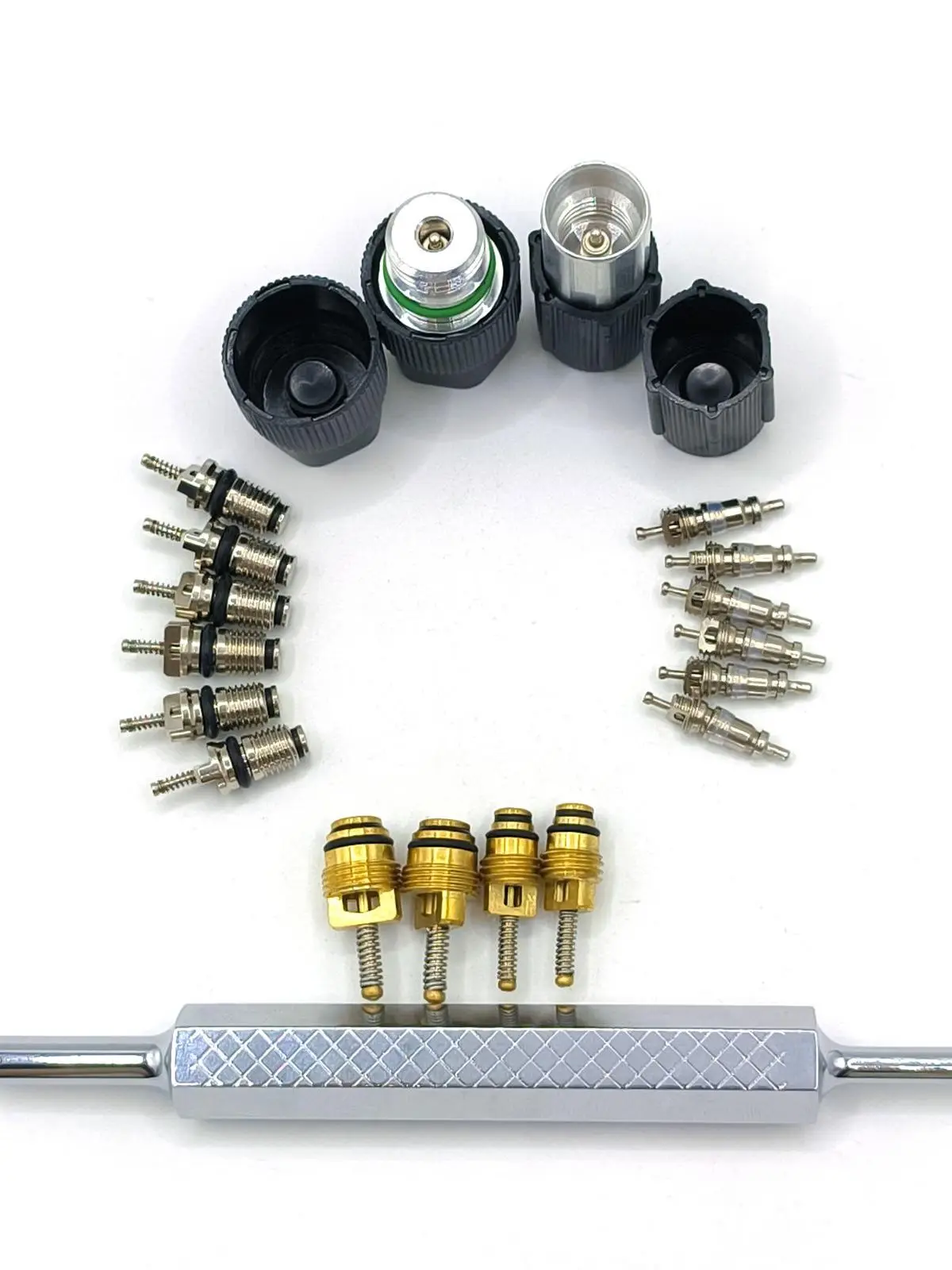 102-Piece A/C Service Kit - Valve Core Remover Tool & Cores For R12 & R134a Car Air Conditioners