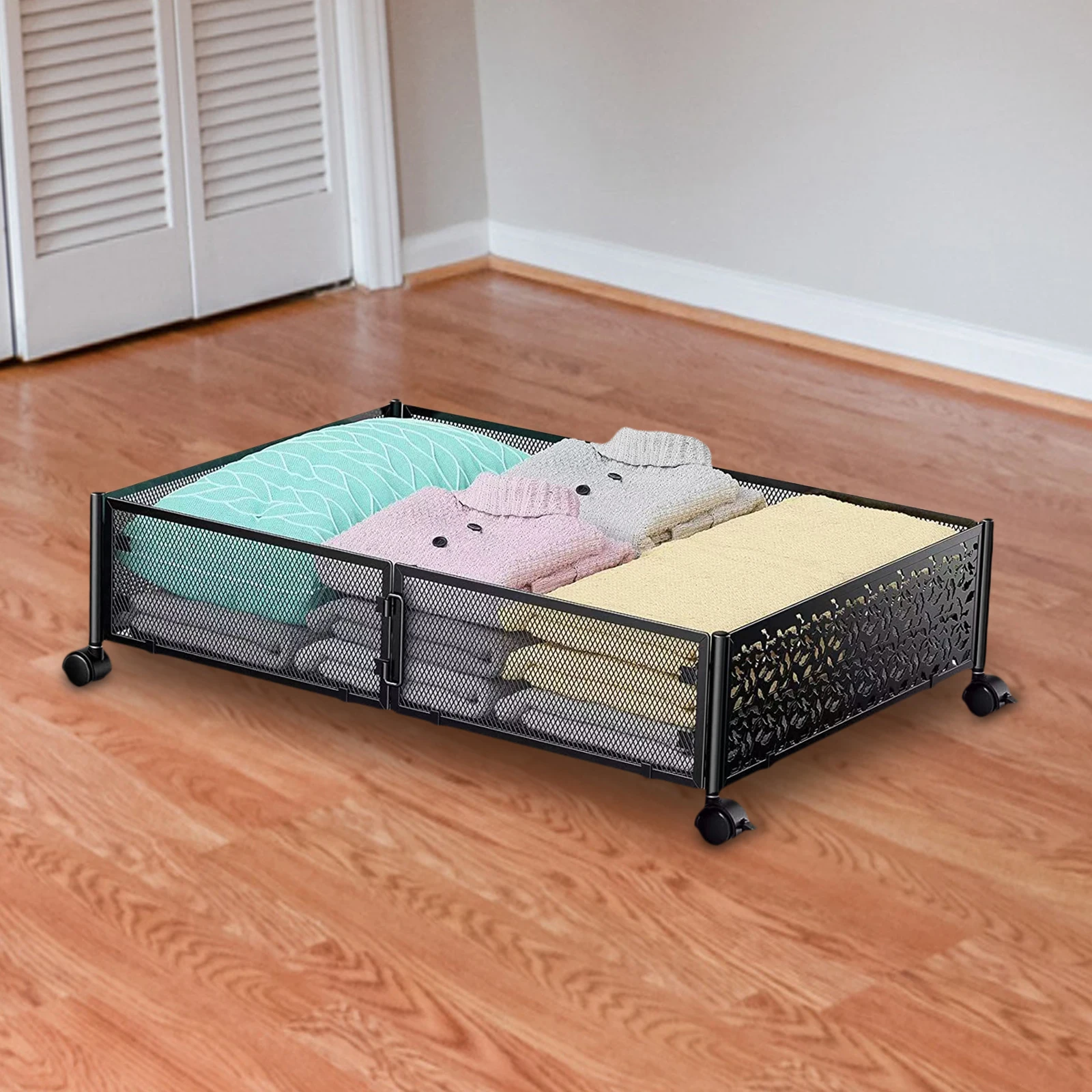 Under The Bed Storage Container with Wheels Tool Free Assembly Under Bed Shoe Storage Organizer Bin Drawer for Drawer Dorm 2