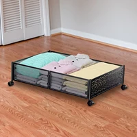 Under The Bed Storage Container with Wheels Tool Free Assembly Under Bed Shoe Storage Organizer Bin Drawer for Drawer Dorm 2