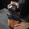 Rattan Pattern Small Bag,Travel, Outdoor Cover Bowl, Portable Organizer, Owner's Cup Teapot Bag, Spliced Drawstring Pocket 4