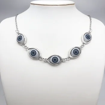 Goth Gothic Kpop Evil Eye Chain Necklace For Man Women Pendant Choker Necklace New Fashion Jewelry Vintage Punk 1