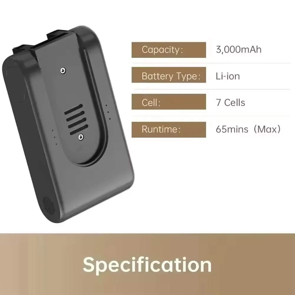 Replacement 5Ah Battery for Xiaomi Dreame T20 T10 V12S V16S R10pro Cordless Vacuum Cleaner-Rechargeable Li-ion, High Capacity