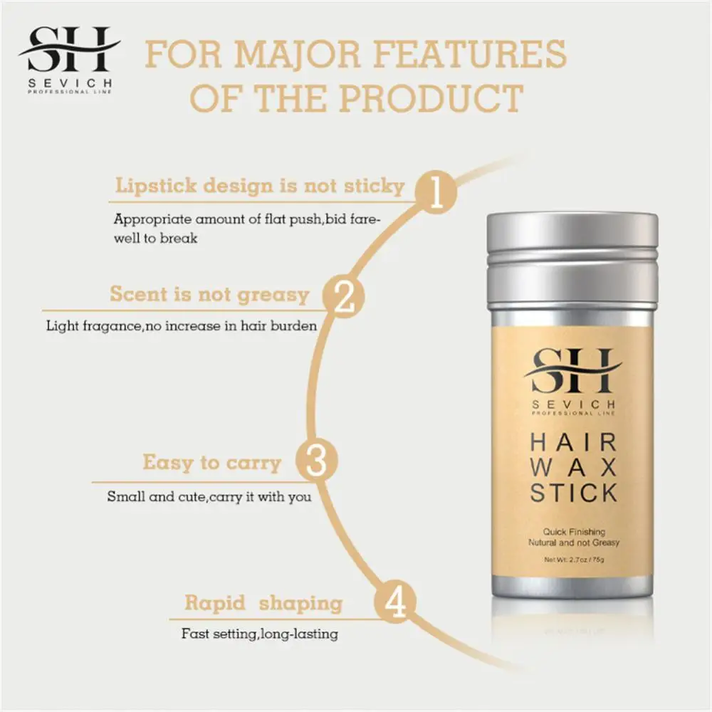 Description Picture 4 of item1~8PCS Sevich Broken Hair Artifact Hair Wax Stick Gel Cream Styling Hair Frizz Fixed Fluffy Men and Women Styling Wax