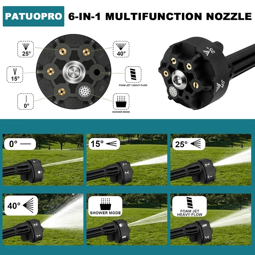 Cordless Electric Cleaning Gun With 6In1 Spray Nozzle High Pressure Cleaning Garden Spray Gun For Makita 18V Battery(No Battery) 4