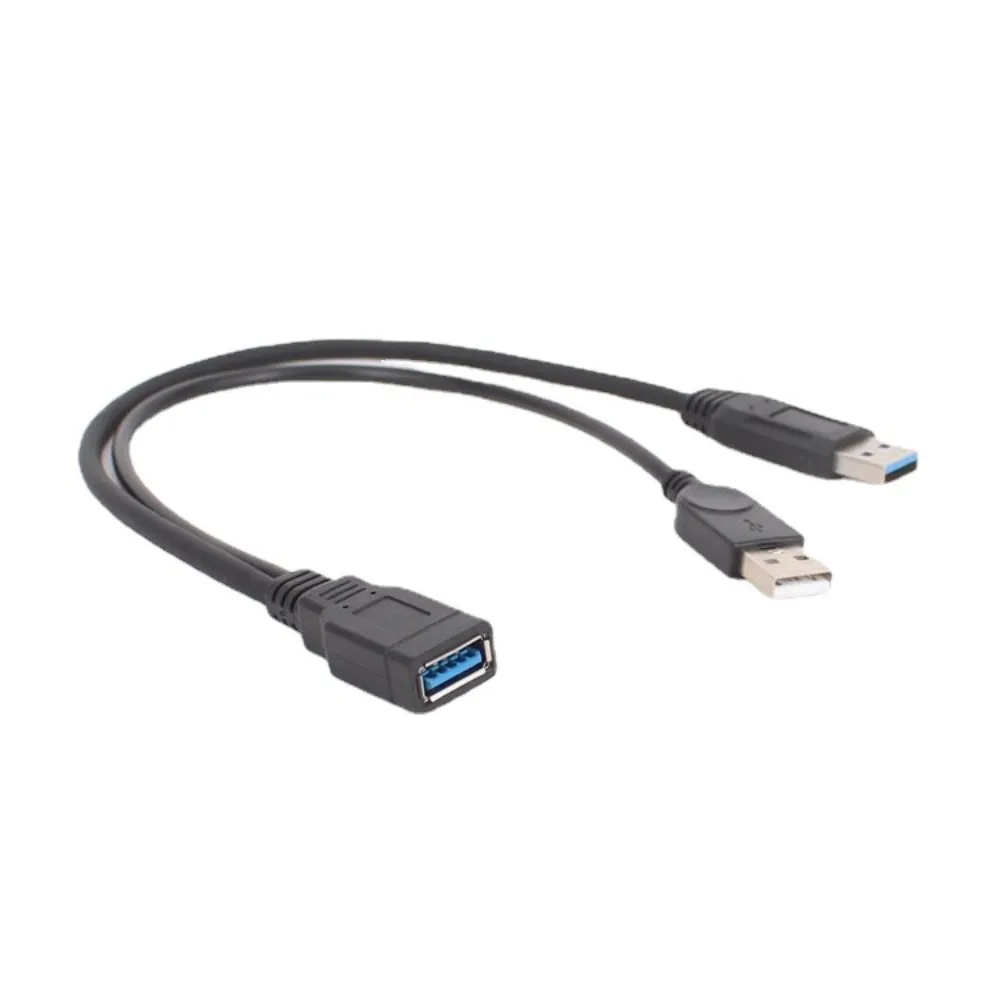 30cm USB 3.0 - USB 3.0 2.0 암 - 듀얼 수 추가 전원 데이터 Y 1 포인트 2 연장 케이블 컴퓨터 어댑터 케이블