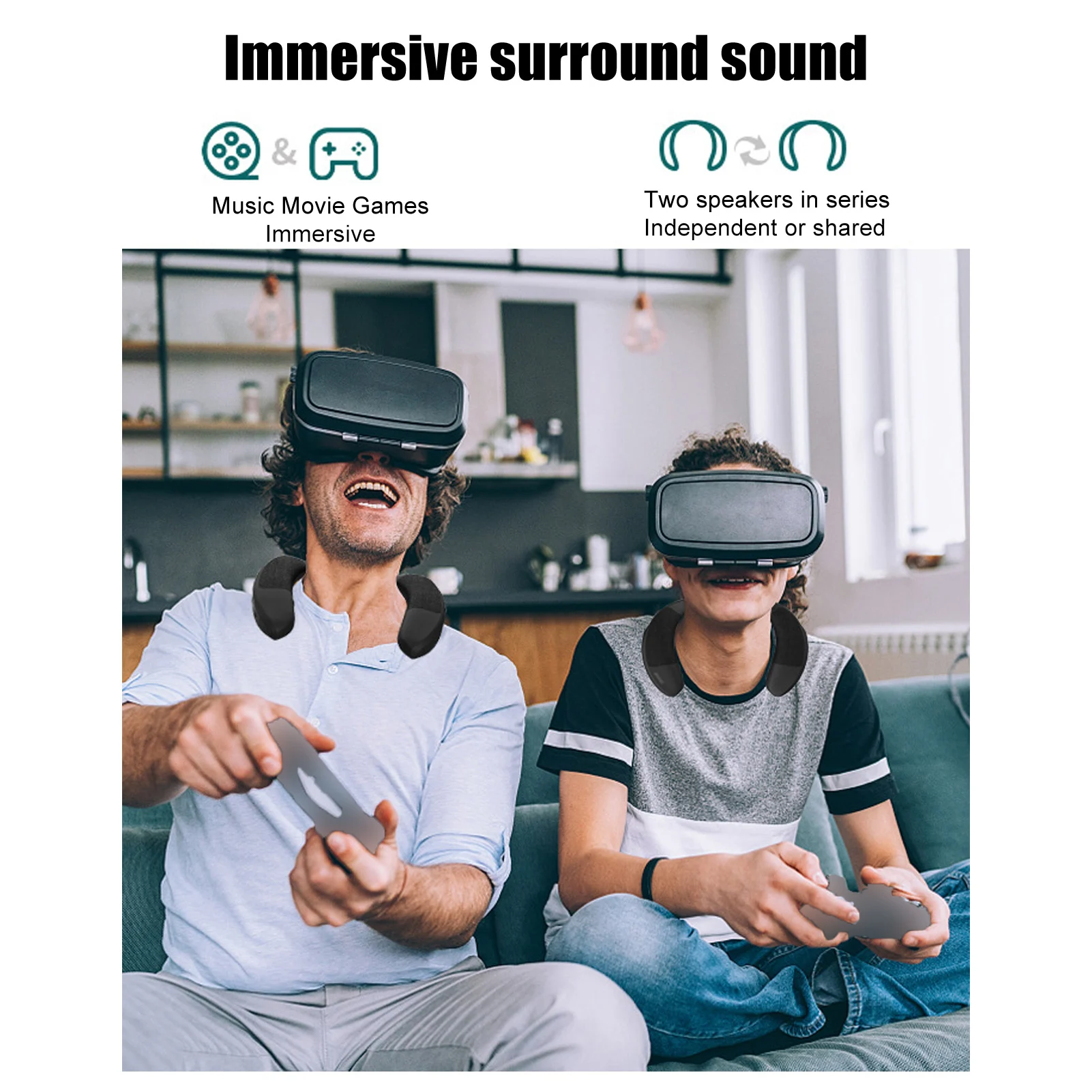 Wearable Wireless Neckband Speaker U-Shape Brand Quality True Stereo Bass Bluetooth Wireless Wearable Speaker Multifunction