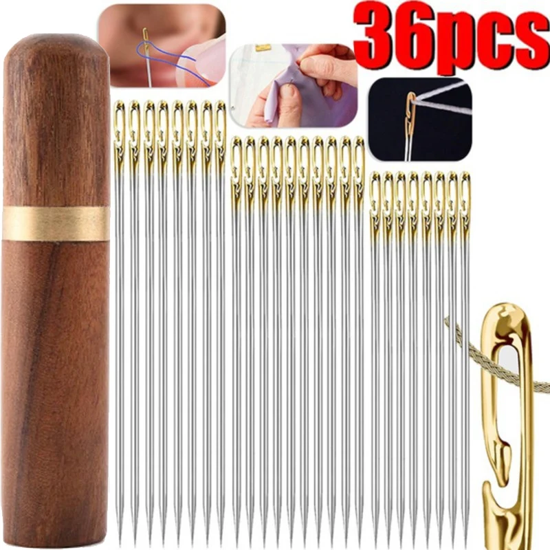 36Pcs-N-hen-Nadeln-Blind-Set-Seite-ffnung-Loch-Schnelle-Throughing ...