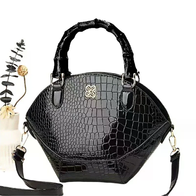 Maniglia per borsa in tessuto Accessorio per borsa in tessuto Maniglia per borsa in bambù Imitare Maniglia per scatola Maniglia per borsa in plastica con fibbia a D Nero fai da te - immagine 4