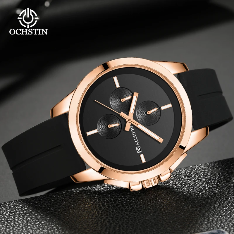 OCHSTIN new men's watches waterproof luminous high quality men's quartz watches luxury watches fashion quartz siliconewristwatch