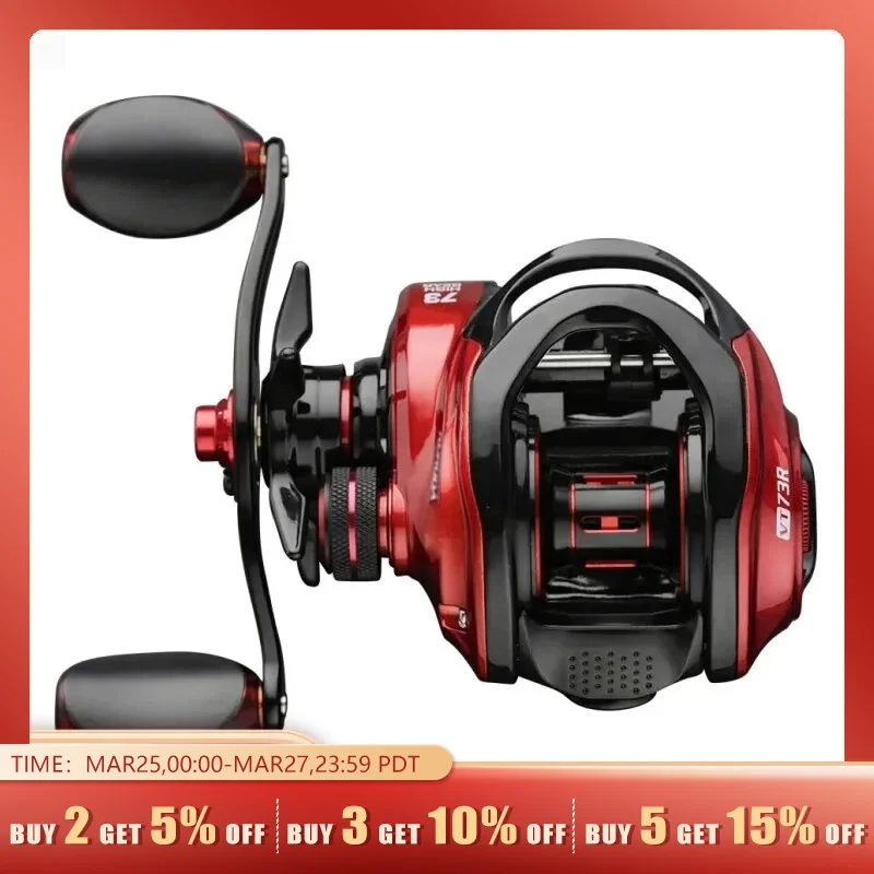 thumbnail image 2 of Baitcasting Fishing Reel - 33lbs Max Drag, 6.3:1 Gear Ratio, Carbon Fiber Construction For Fresh & Saltwater 2 of 9