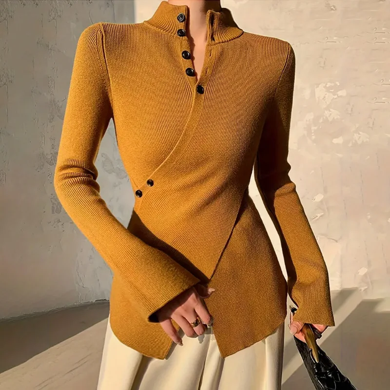 Women Knitted Turtleneck Sweater Autumn Spring