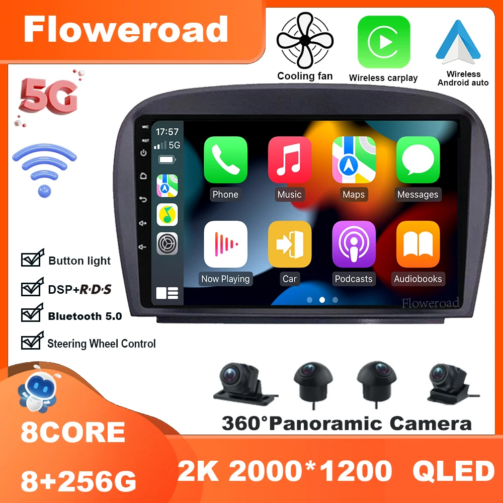 

Автомагнитола для Mercedes Benz SL R230 SL350 SL500 SL55 SL600 SL65 2001-2007 Android13 Car Radio Multimedi Carplay Auto 5GWiFi BT DSP GPS