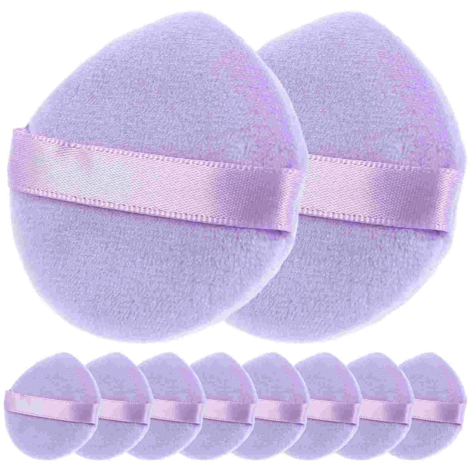 

10 Pcs Sponge Puff Makeup Powder Small Blush Portable Puffs for Purple Women Miss