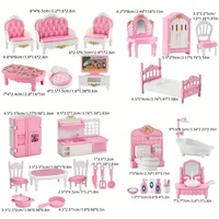 Ensemble de meubles pour maison de poupée, accessoires miniatures pour chambre, salon, salle de bain, cuisine, jouets de simulation pour la famille, cadeau 2