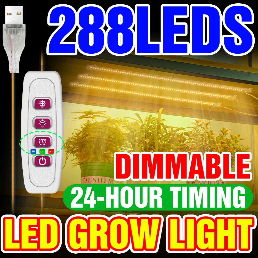 Led Grow Light Indoor Full Spectrum Plant Lamp Usb Dimmerabile Phyto Lamp Serra 50Cm Hydroponics Veg Flowers Plant Grow Tent