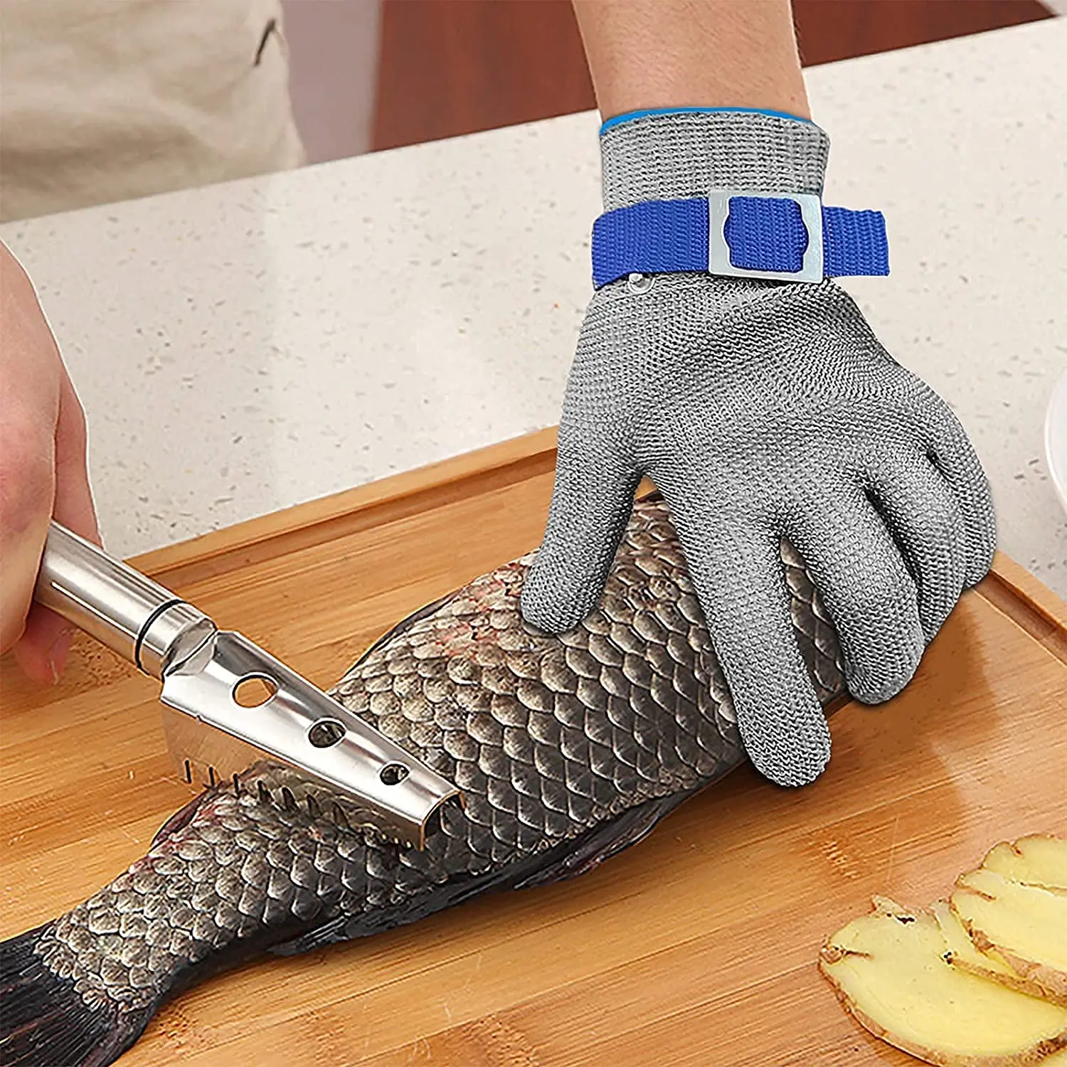 Gants résistants aux coupures de cuisine, gants de sécurité pour  l'épluchage des hutres, traitement des filets de poisson, découpe de  mandoline, sculpture sur bois - AliExpress