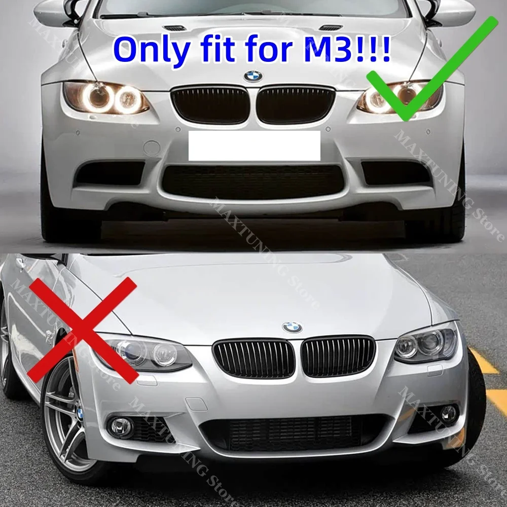 BMW 3 시리즈 E90 E92 E93 M3 2007-2013용 프론트 범퍼 스플리터 2PCS 글로스 블랙 스포일러 디퓨저 립 레트로핏 바디 키트 튜닝