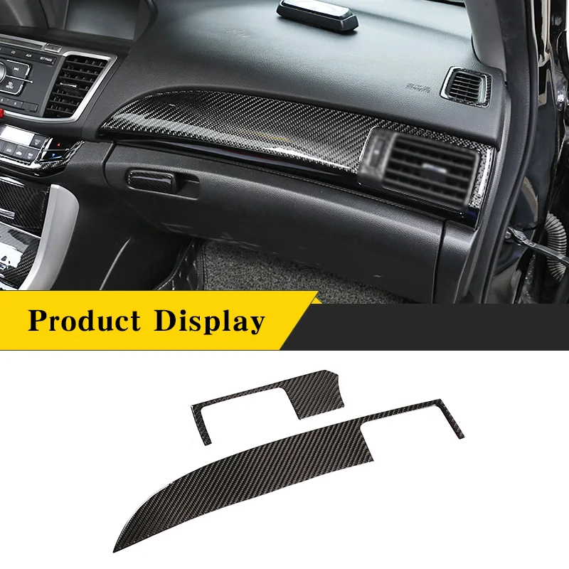 

For Honda Accord 9th 2013-2016 Real Soft Carbon Fiber Car Central Control Panel Sticker Cover ​Trim Auto Interior Accessories