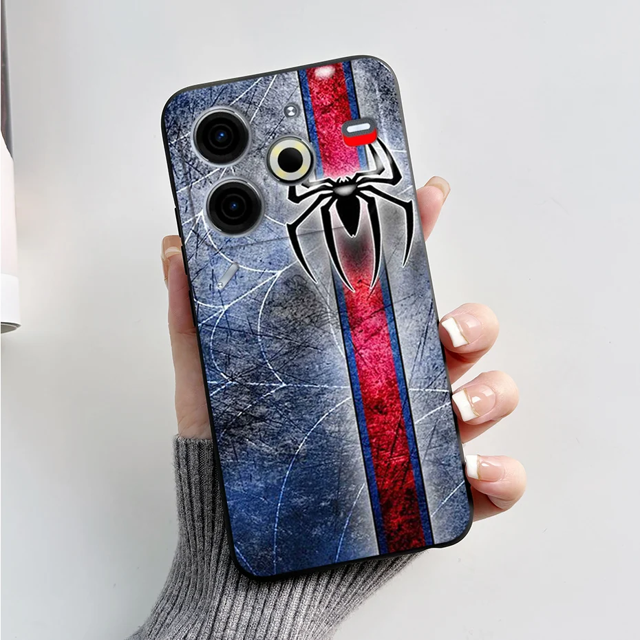 Luxury Marble Black Silicone Soft Phone Case - Elegant TPU Back Cover in 6.78