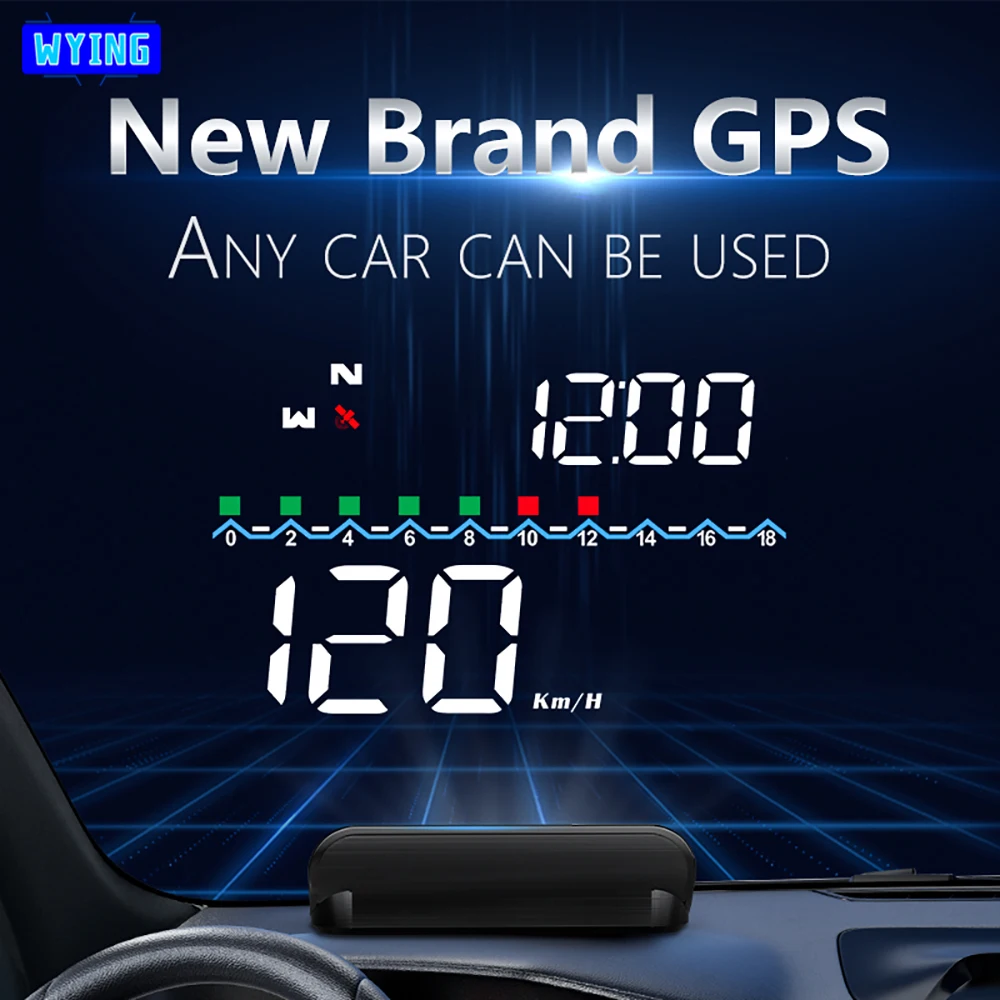  wiiyii M19 Heads Up Display for Cars, GPS Digital Speedometer  with Speed MPH, Windshield Projection for All Vehicles : Electronics