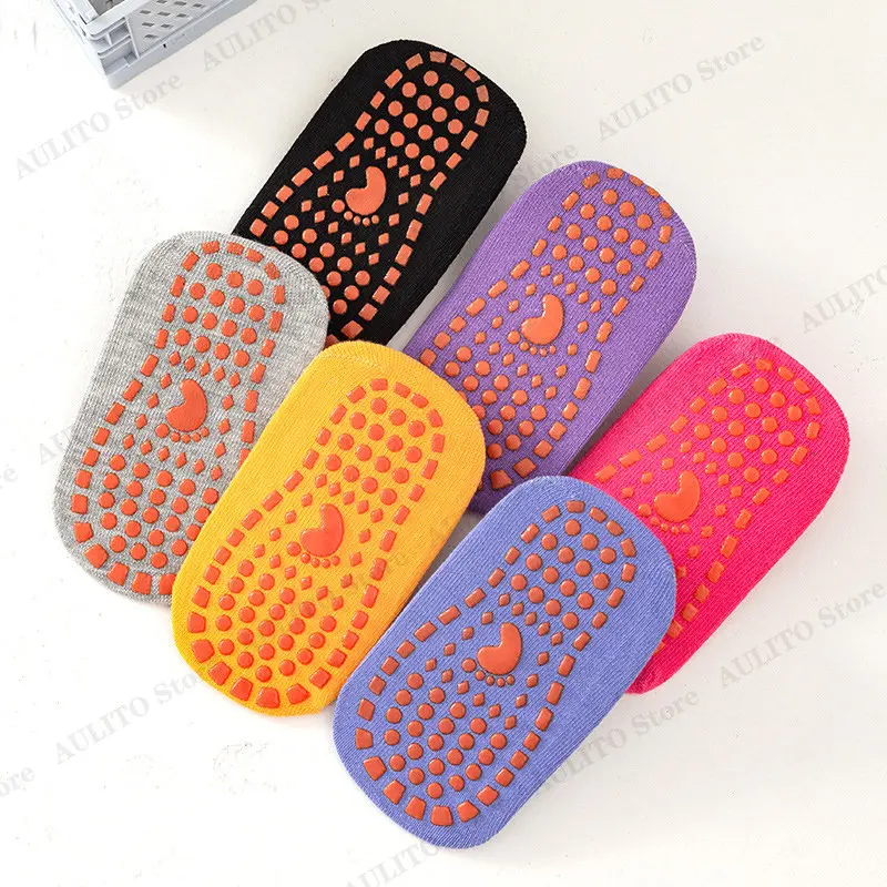 Kids Adults Anti-Slip Floor Socks Parent-Child Trampoline Cotton Breathable Socks Elasticity Sports Boys Girls Outside Children 5