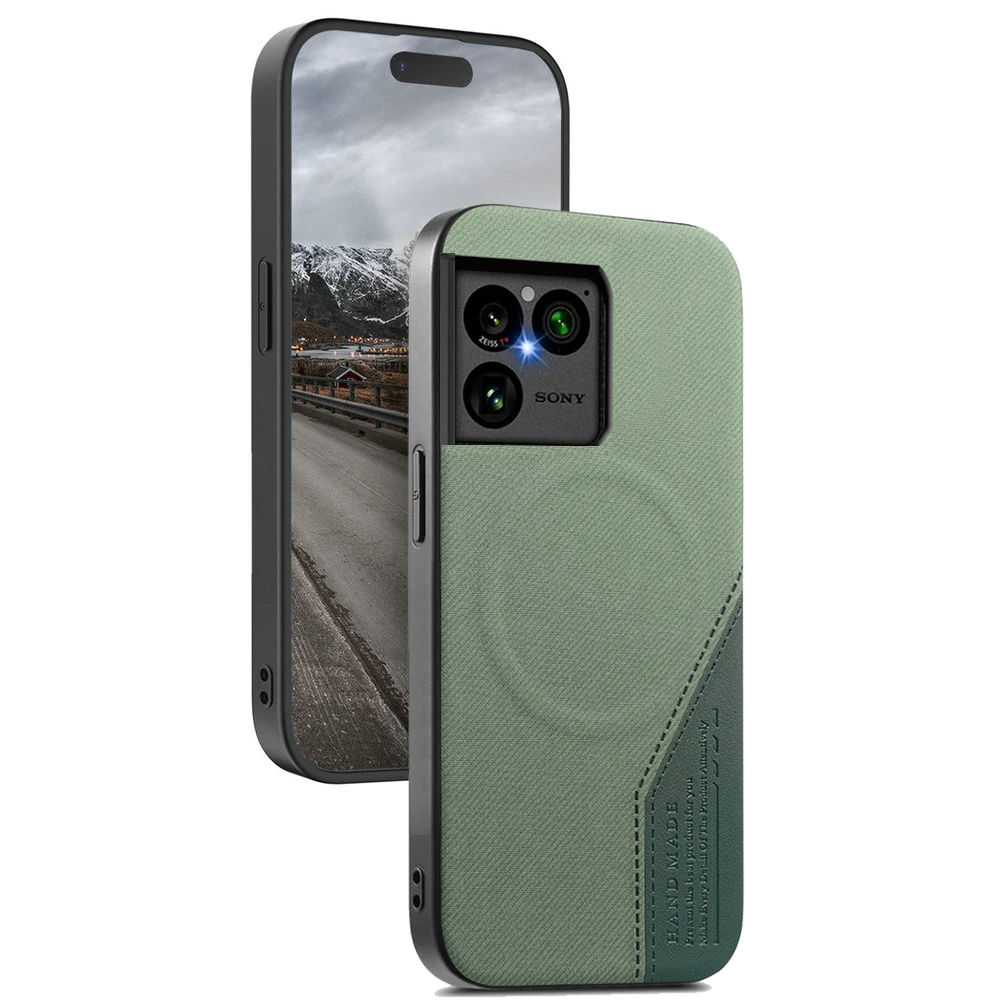 Luxury Leather Phone Case with Magnetic Wireless Charger