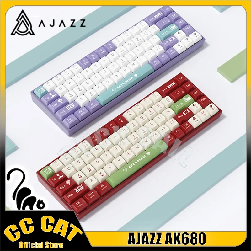 

AJAZZ AK680 Mechanical Keyboard Wired Keyboards Gaming Keyboard Customization 2 Mode 68 Keys ABS Hot-Swap RGB Gamer Keyboards