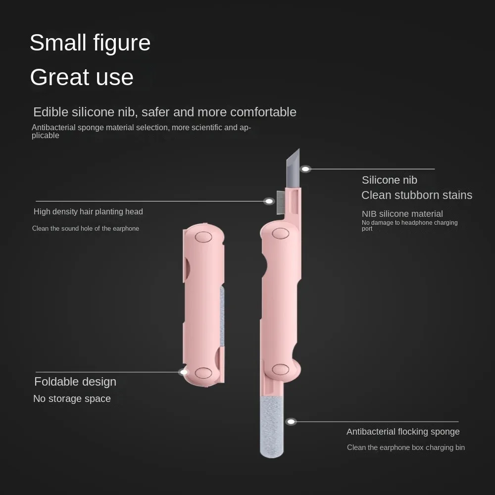 7 in 1 Computer Keyboard Cleaner Brush Kit Screen Cleaning Multifunctional Headset Case Cleaning Tools Spray Bottle Clearing Ash 3