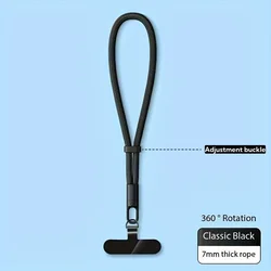 Adjustable Rotatable Phone Strap Clip Holder (Neck, Shoulder, Crossbody, Wrist) (Black)