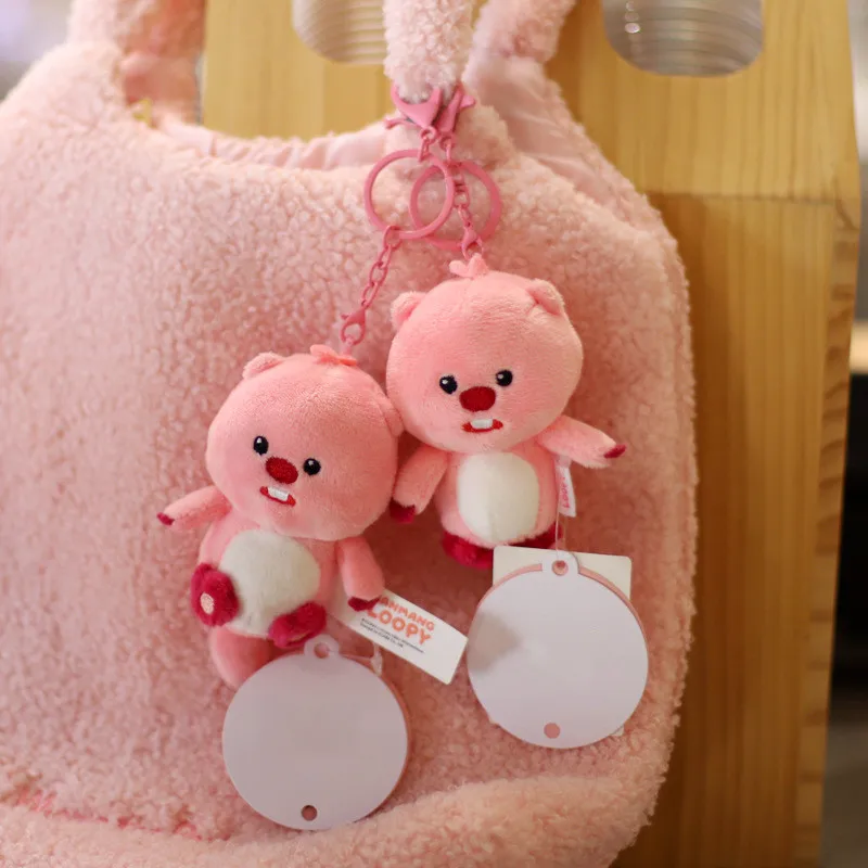 

MINISO Kawaii LOOPY Doll Toys Keychain Pendant Cute Eurasian Beaver Anime Figure Plushie Stuffed Backpack Accessories Gift