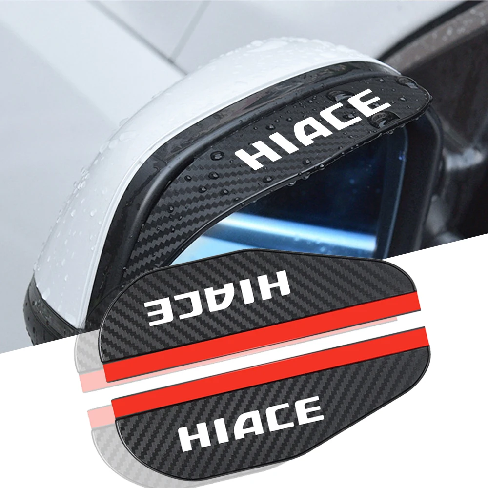 2pc car Rear view Mirror sticker rain eyebrow weatherstrip auto Auto Accessories HIACE