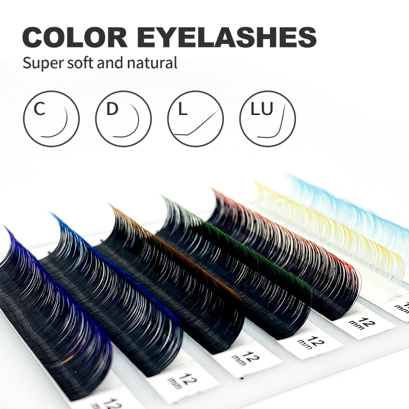 NATUHANA Ombre Color Eyelash Extension Individual Mink Colored Lashes False Gradient Eyelashes Makeup Tools