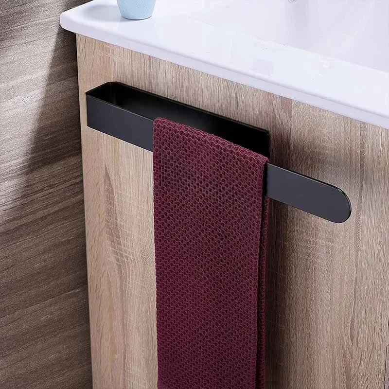 Hand Towel Ring Self Adhesive Bathroom Kitchen Towel Hand Holder Bar Stick on Wall Stainless Steel Matte Black
