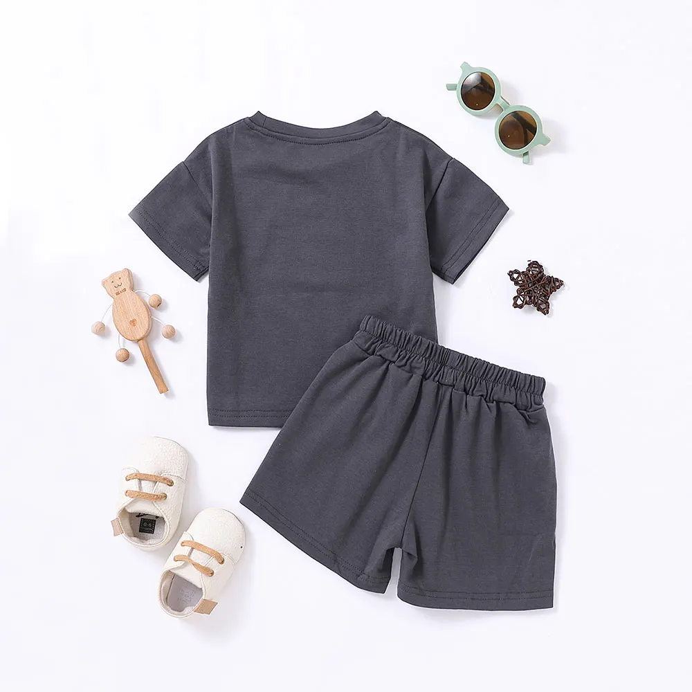 Kids Clothing Set Kids T Shirt Summer Boy's Printed Leisure Suit Toddler Girls T-shirt Shorts Two-piece Set 0-6Y Children's Casual Fashion Suit Kids Clothes