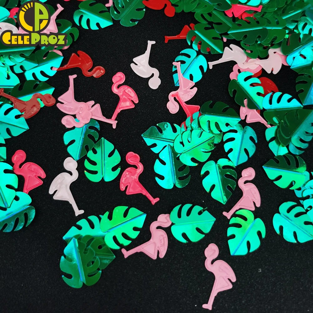 15G Green Palm Cactus Coriandoli Flamingo Paillettes Scatter Diy Jungle Theme Party Centrotavola Decor Wedding Baby Birthday Supply