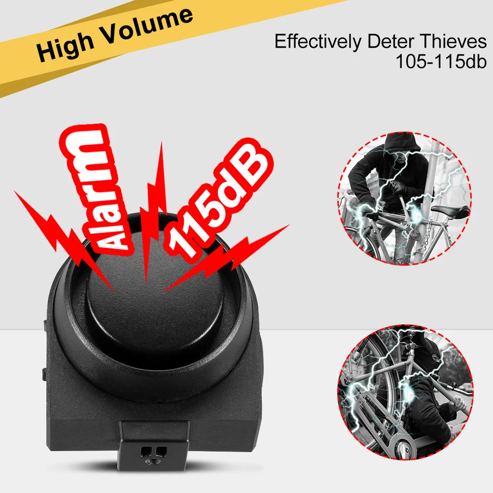 thumbnail image 2 of Cruxer 2 Pack Bike Alarm With 2 Remote, USB Rechargeable Wireless Anti-Theft Vibration Alarm, 110 DB Volume And Sensitivity Adjustable Sensor Burglar System For Motorcycle Mobility Scooter Caravan 2 of 11