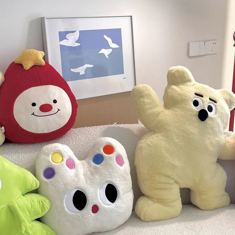 Soft Animal Plush Cushion Cute Stuffed Toy Hugging Pillow 3D Flower Bear Cat Pig 4
