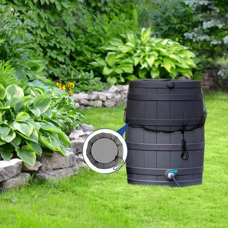 60/90/100CM Mesh Cover Netting for Rain Barrels Water Collection Buckets Cover Water Tank Protection Garden Supplies rain barrel cover