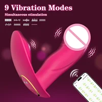 APP-Steuerung Tragbarer Dildo-Vibrator für Frauen Klitoris-Stimulator G-Punkt-Massagegerät Weiblicher Anal-Butt-Plug Vibrierendes Sexspielzeug für Erwachsene 2
