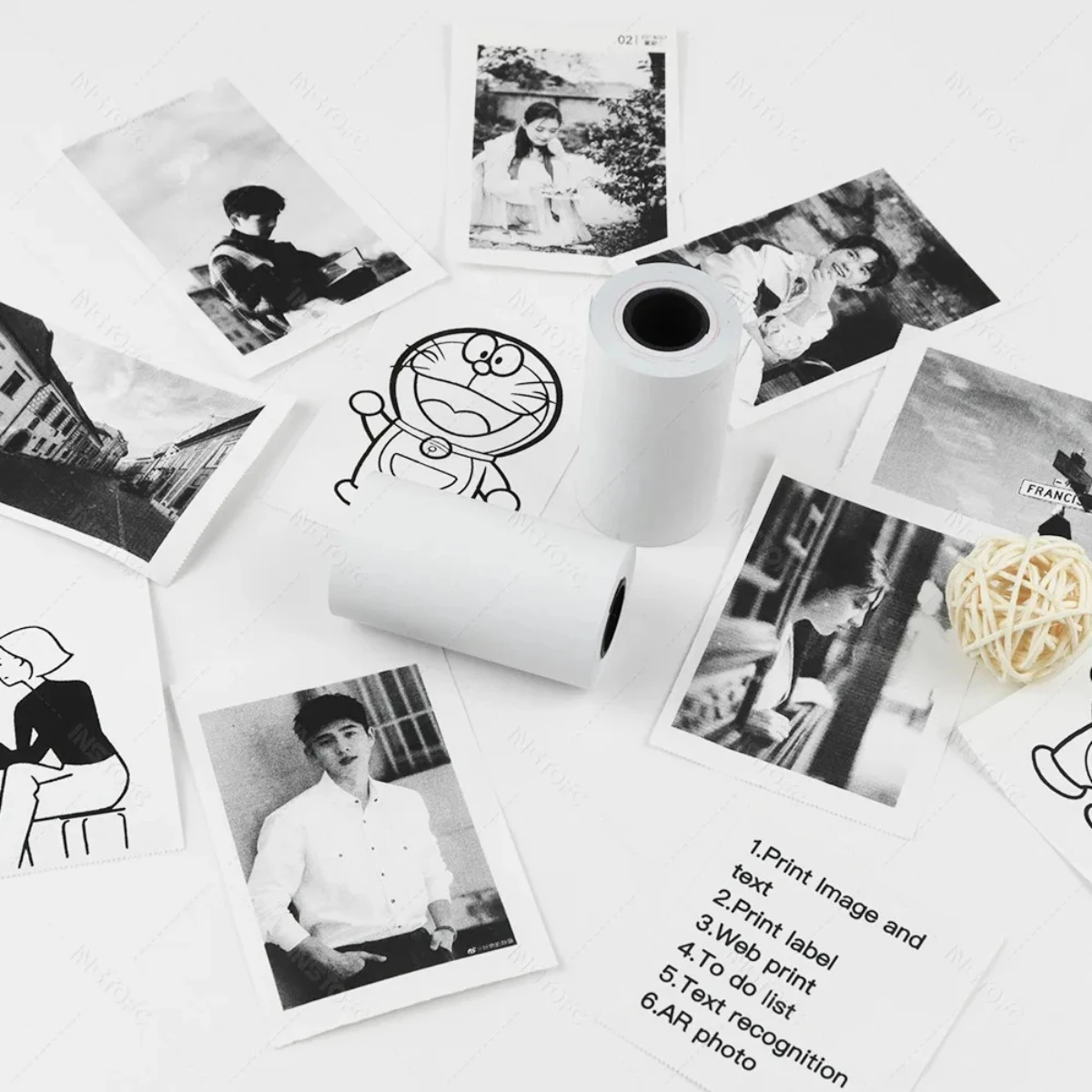 3/5/10Rolls Pocket Mini White Printer Thermal Paper Sticker Children Camera Instant Print Kids Camera Printing Paper Replacement