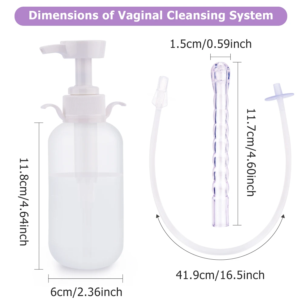 300/600ML Plastics Bottle Silicone Bidet Vaginial Anal Enema Plug Douche Cleaner