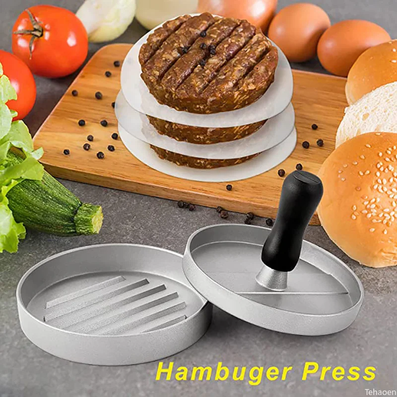 Burger Press Round Hamburger Mold Aluminum Alloy Hamburguer Meat Beef BBQ Smash Burger Press For Cutlets Kitchen Food Mold